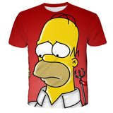 Homer Simpson Shirt Printed Casual Trendy round Neck