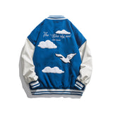 Blue Varsity Jacket Spring and Autumn Baseball Uniform Jacket Men's Sports Couple Jacket Men Baggy Coat