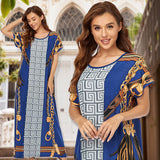 Muslim Women Stylish Kashibo Abaya Muslim Ladies Long Gown Islamic Clothing Jilbab Jalabiya Short Sleeve Maxi Dress Plus Size Loose Big Hem Robe
