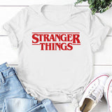 Stranger Things T Shirt Top round Neck Letter Print plus Size Cotton T-shirt