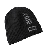 Men Winter Hats Men's Hat Autumn and Winter Solid Color Letter Embroidery
