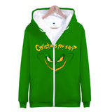 Grinch Hoodie 3d Printed Zipper Sweater