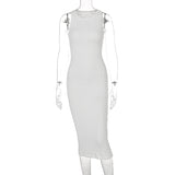 Victoria Beckham Dresses Women's Summer Fashion Casual Knitted Sleeveless round Neck Dress