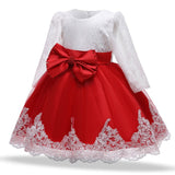 Toddler Girls Sequin Gown Dress Infant Lace Princess Dress Bow Baby Dress Year-Old Dress