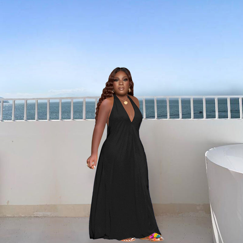 Nina Parker plus Size Dresses Sexy Backless Lace up Dress