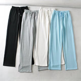 Women Fall Fall Four-Color Side Slit Pants Elastic Waist Sports Trousers
