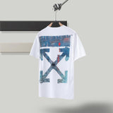 Ow Men's and Women's short sleeve Tshirt Cotton Back Arrow Round Neck Loose Owt t shirt