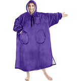 Hoodies Blankets Autumn and Winter Solid Color Plaid Lazy Blanket Hooded Multi-Pocket Casual