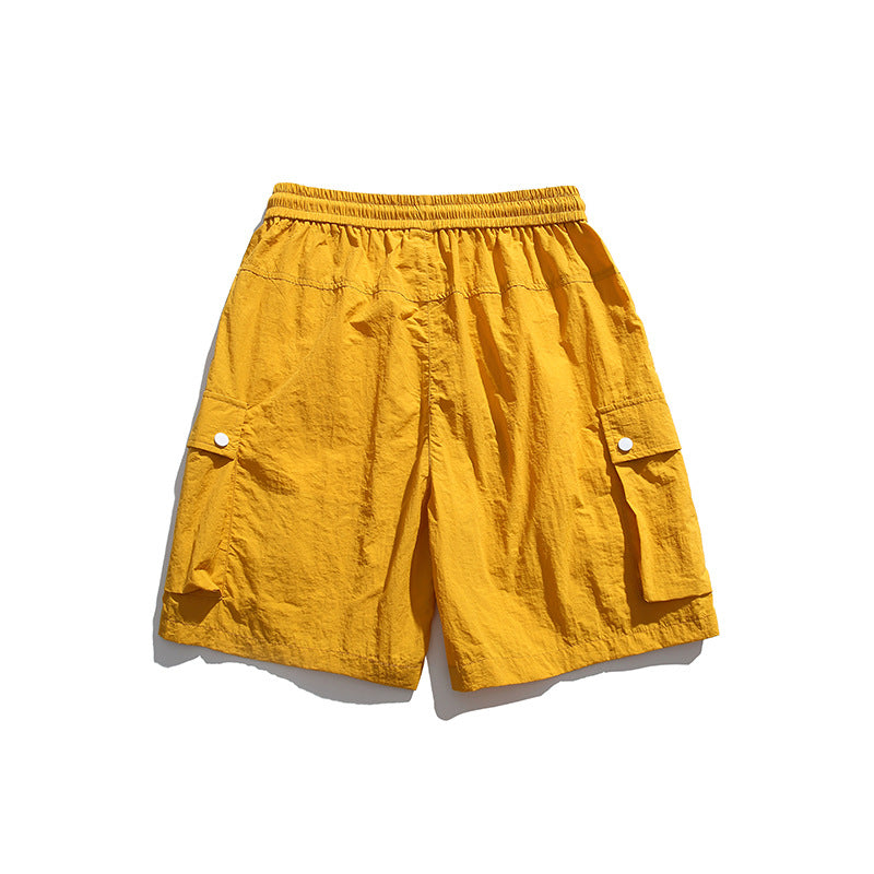 Men Shorts Summer Men's Decorative Casual Straight-Leg Shorts