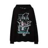Mens Fall Outfits Rap Figure Printed Hoodie Men and Women Autumn and Winter High Street Vibe