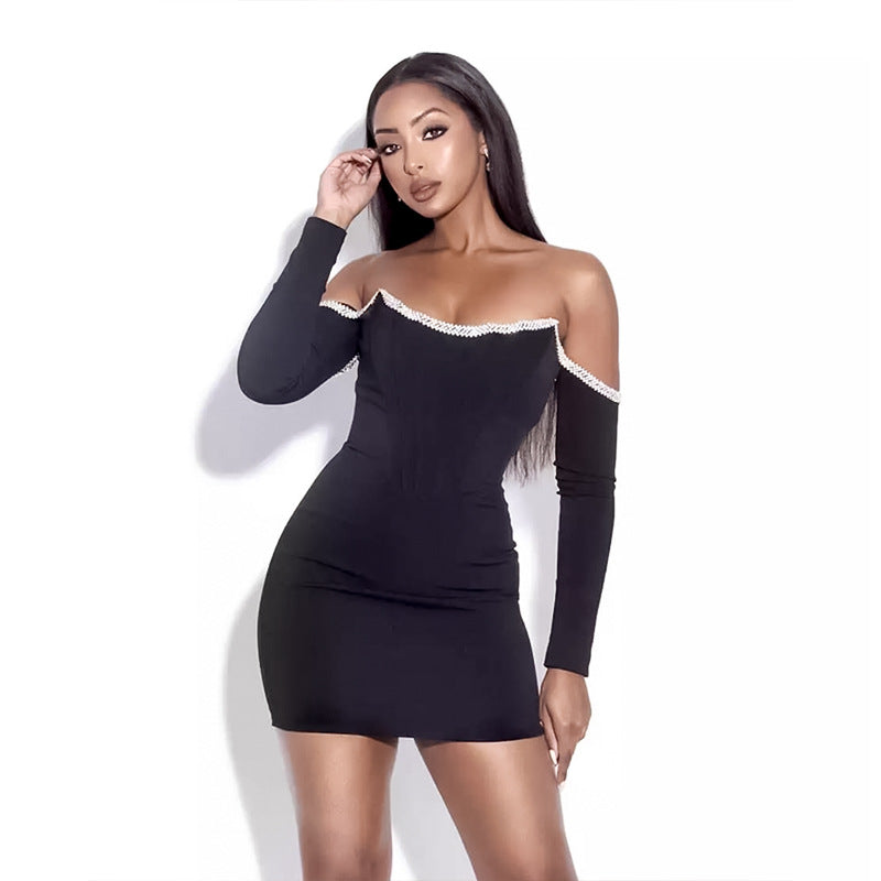 Cocktail Dresses for Weddings Long-Sleeved Dress Autumn and Winter High-End Dress