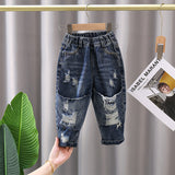 Toddler Boys Pants Boys' Jeans Spring and Autumn Loose Hole