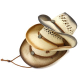 Straw Cowboy Hats Western Cutout Straw Cowboy Hat Beach Hat