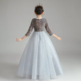 Princess Charlotte Flower Girl Dress Spring Wedding Host Costume for Piano Performance Children Princess Dress