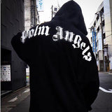 Palm Angels Hoodie Velvet Padded Hooded Sweatshirt Men's and Women's Couple Hoodies Coat