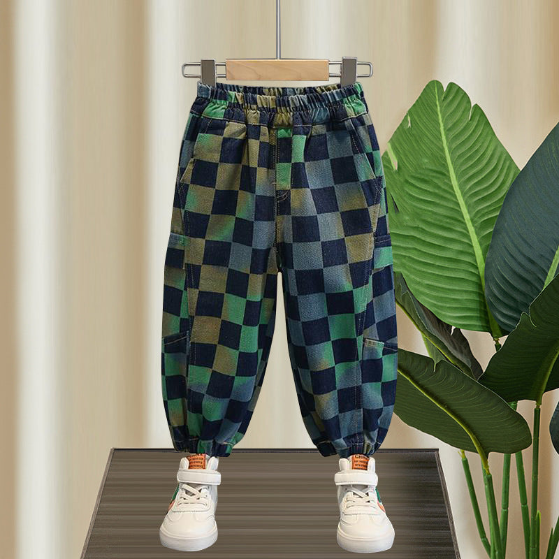 Toddler Boys Pants Boys Spring and Autumn Ankle-Tied Jeans