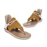 Flat Dress Sandals Summer Flat Flip-Flops Plus Size Zipper Hollowed Leisure Women's Sandals