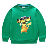 Children Pokemon Pikachu Hoodie Pikachu Children's Long Sleeve