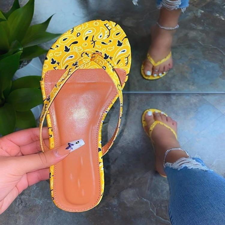 Women Open Toe Sandals Flats Plus Size Summer Flip-Flops Beach Sandals