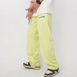 Man Fall Outfits Cargo Pants Autumn and Winter Solid Color Ribbon Straight Casual Pants Overalls Ankle-Tied Trousers