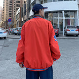 Red Varsity Jacket 1 Spring Vintage Baseball Jacket Men's Casual Loose All-Match Pilot Jacket