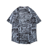 Baggy Baseball Jersey Baseball Cardigan Short Sleeve T-shirt Summer