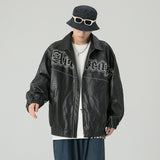 Beige Varsity Jacket Coat Men's Clothing Boys Autumn Jacket Leather Coat Men