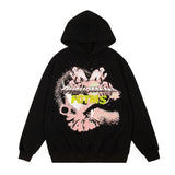 Mens Fall Outfits Sweater Men's Graffiti Hooded Loose Oversize Couple Vintage