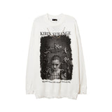 Mens Fall Outfits Sweater Men's Vintage Hiphop Print Loose Street Couple Sweater