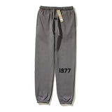 Kanye West Sunday Service Pant 1977 Flocked Printed Duplex Trousers Leisure Tappered Fleece Lined