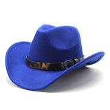 Cowboy Hats Belt Cowboy Hat Autumn and Winter Woolen Hat for Men and Women Fedora Hat