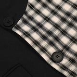 Men's Casual Suit Man Blzer Plaid Stitching Blazer Men's Loose Lapels Jacket Small Suit