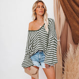 Women Fall Outfits Autumn and Winter Fashion Large V-neck Loose Slimming Sweater Pullover Sweater