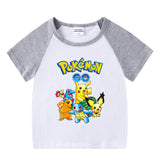 Children Pokemon Pikachu T Shirt Short Sleeve T-shirt Cotton Leisure Sports