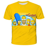 Homer Simpson Shirt Summer Printed Loose Pullover Short Sleeve