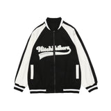 Baby Blue Varsity Jacket Vintage Klein Blue Letter Embroidered Baseball Uniform Coat