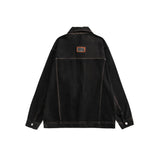 Men Denim Coat Jean Jackets Solid Color Denim Jacket Men's Loose Lapels Overalls Denim Jacket