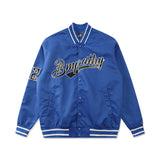 Baby Blue Varsity Jacket Letter Embroidered Baseball Uniform Coat Loose Jacket Men