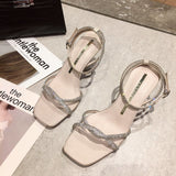 Nude Block Heel Peep Toe Sandals