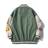 Vintage Letterman Jacket Top PU Leather Sleeve Woolen Quilted Baseball Uniform Set Embroidery Baseball Shirt