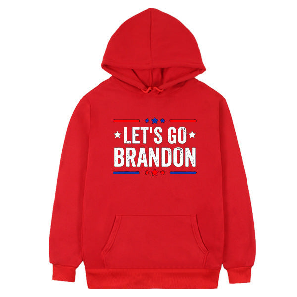 Let'S Go Brandon Hoodie Winter English Letter Printing Fashion Hooded Sweatshirt