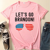 Let'S Go Brandon T Shirt English Letter Pattern Short Sleeve T-Shirt