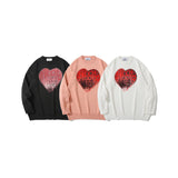 Mens Fall Outfits Love Letter Graffiti Couple Knitted Pullover Top Loose Hanging Shoulder Sweater
