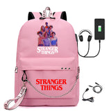 Stranger Things Hellfire Club Backpack Stranger Things Printed USB Backpack Student School Bag