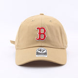 Dodgers and Yankees Baseball Cap 47brand Baseball Cap Female Summer Soft Top Big Logo B Letter Cap Male Khaki