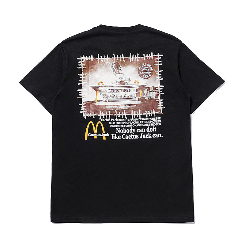 Travis Scott Astroworld Shirt Printed Trendy High Street Fog Short Sleeve T-shirt