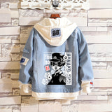 Comic Denim Jacket Men's and Women's Spring and Autumn Denim Jacket