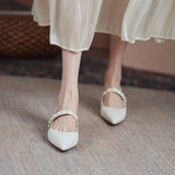 Flat Dress Sandals Spring/Summer Pointed Pearl Back Sandals