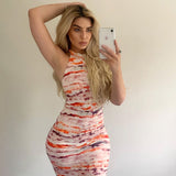 Victoria Beckham Dresses Women's Summer Fashion Printed Sleeveless Dress