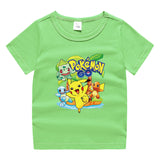 Children Pokemon Pikachu T Shirt Cotton Short Sleeve round Neck T-shirt Sports Casual Cute